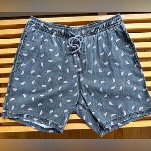 Charcoal Shorts with Pink Watermelon Print